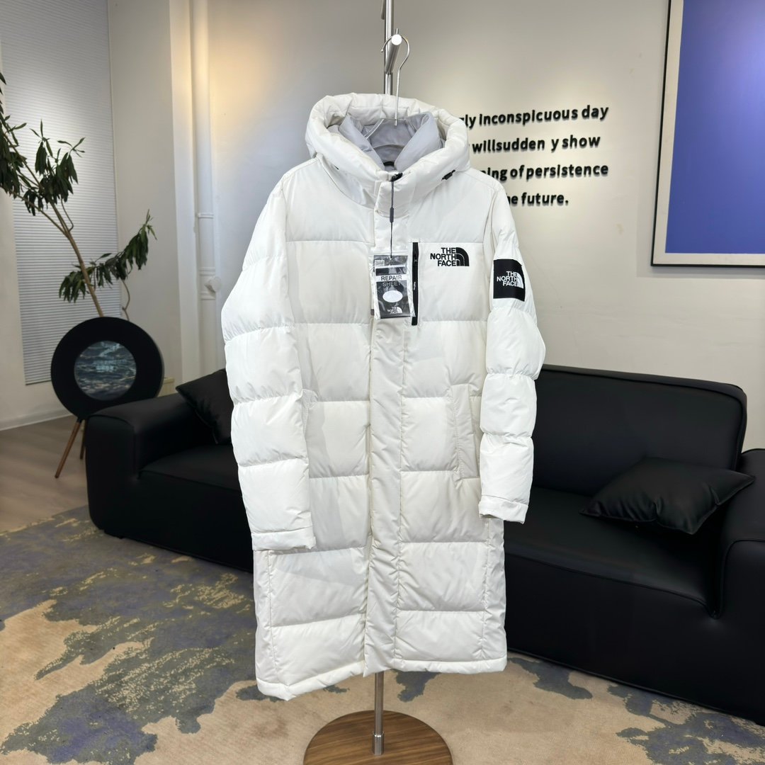 The North Face Parka longue blanche à capuche
