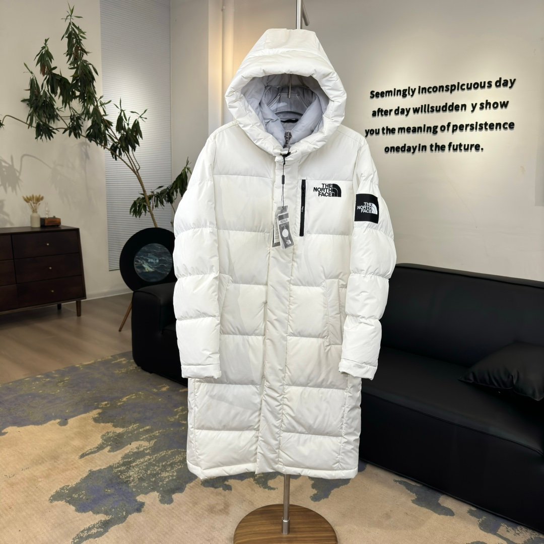 The North Face Parka longue blanche à capuche
