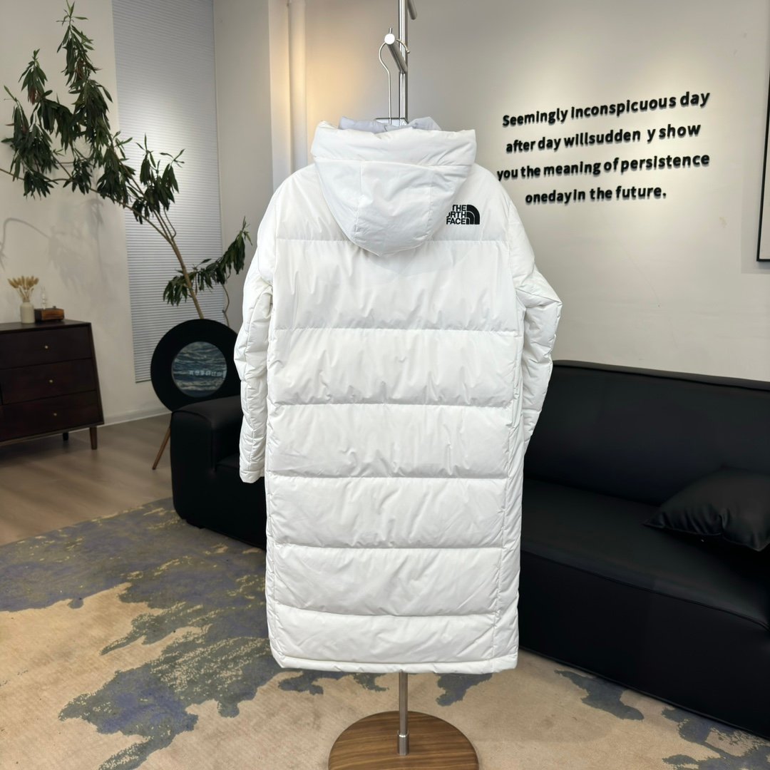 The North Face Parka longue blanche à capuche