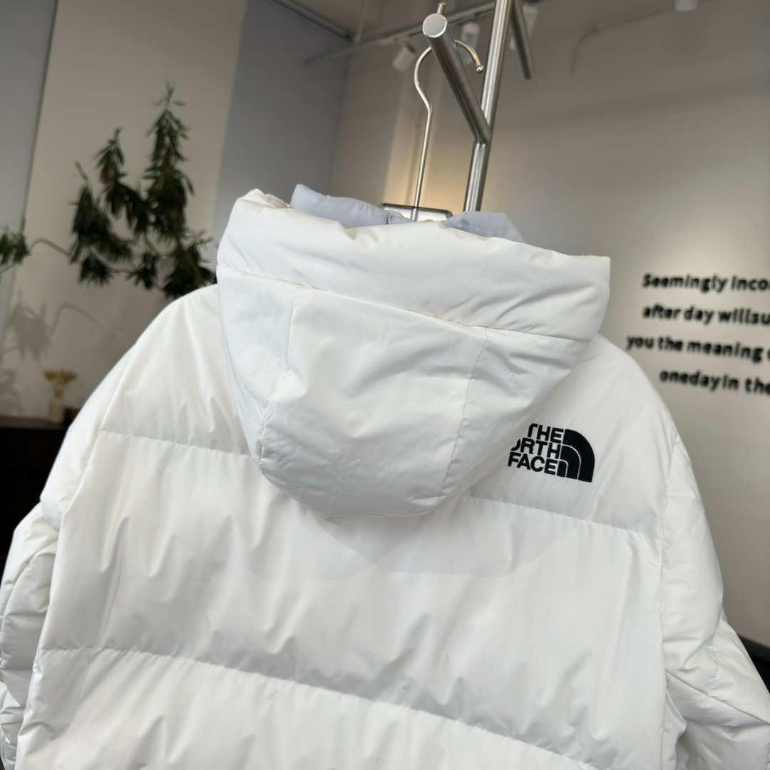 The North Face Parka longue blanche à capuche