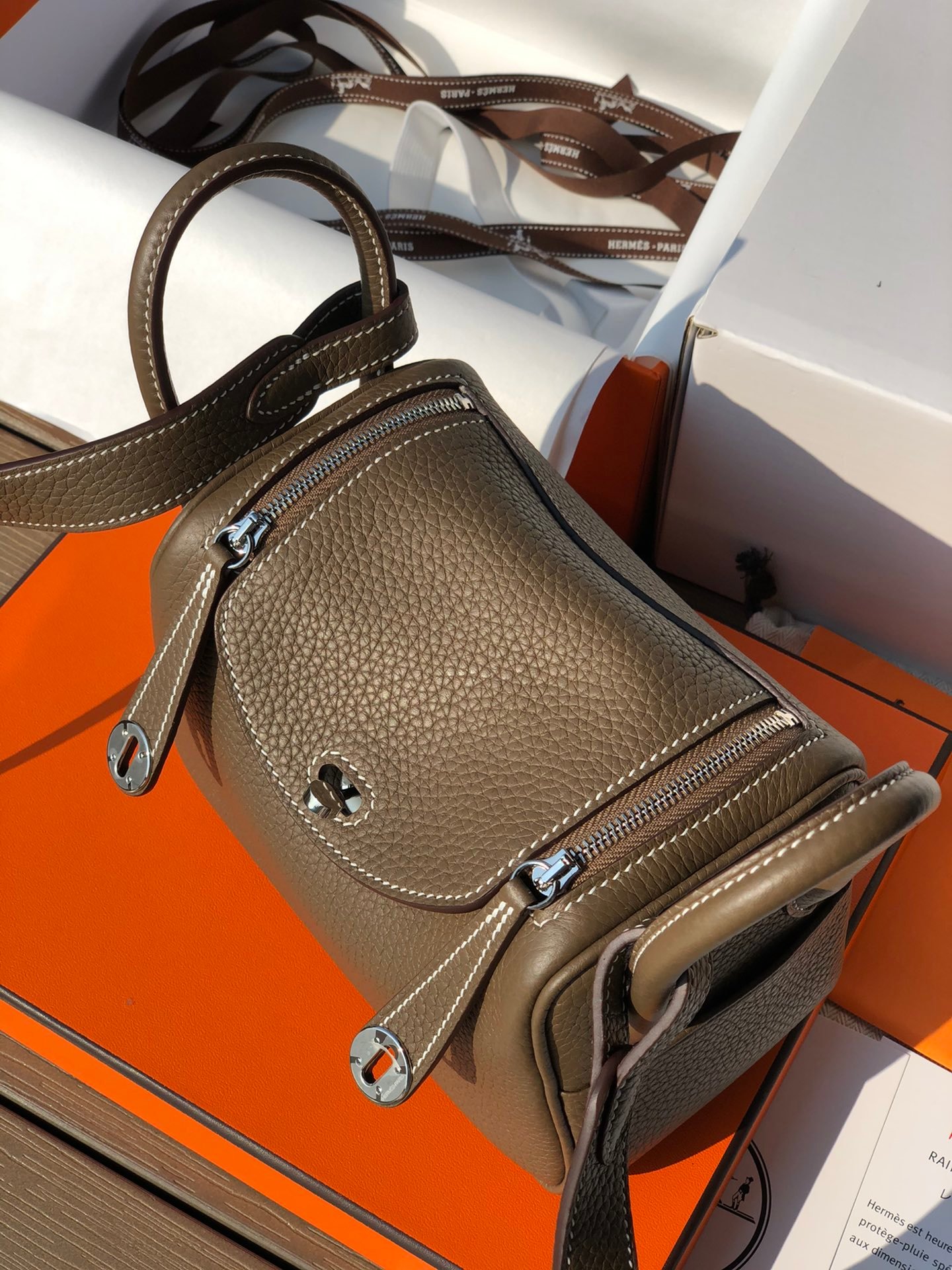 Hermès Lindy II Mini sac étoupe – Image 4