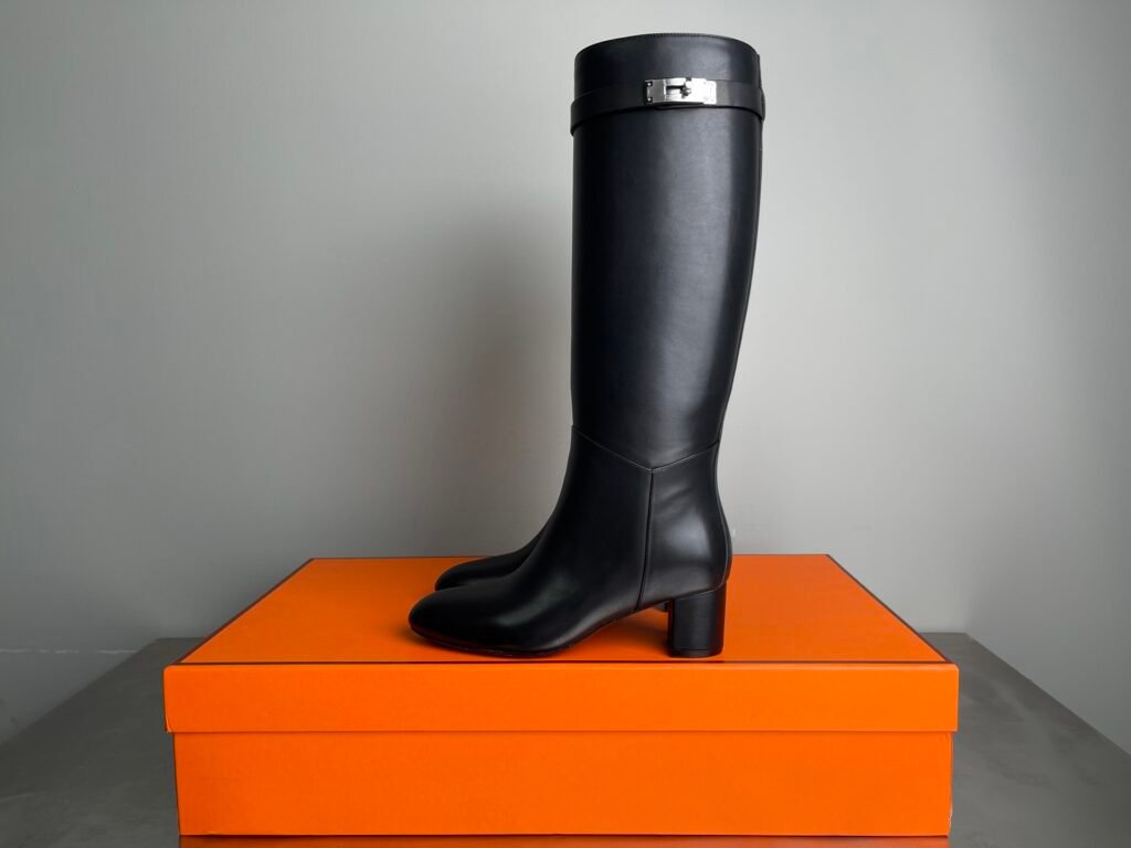 Hermès Story 50 bottes en cuir noir