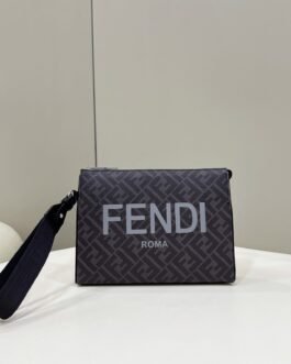 Fendi Roma Pochette – Gris anthracite
