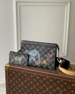 Louis Vuitton Pochette Voyage Damier illustrée – Gris et Multicolore