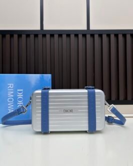 Dior Dior x RIMOWA Personal Clutch 20 × 11 × 6 cm – Argent et Bleu