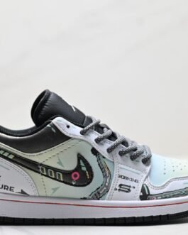 Jordan sneaker basse graphique The Future blanc menthe noir rose
