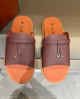 Loro Piana Sandales homme à bride taupe