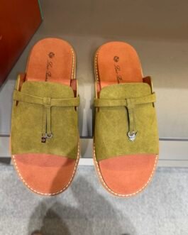 Loro Piana Sandales homme à bride vert olive