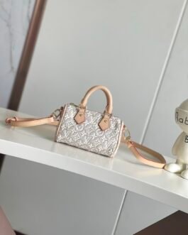 Louis Vuitton Nano Speedy 16 × 10 × 7,5 cm – Blanc argenté Monogram