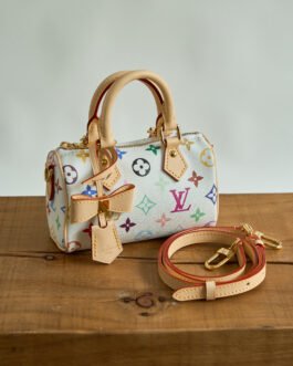 Louis Vuitton Nano Speedy 16 × 10 × 7,5 cm – Blanc Monogram multicolore
