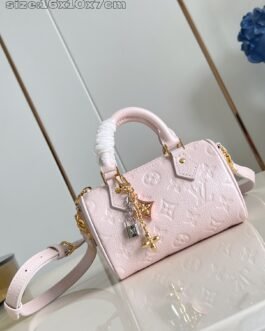 Louis Vuitton Nano Speedy 16 × 10 × 7,5 cm – Rose poudré Monogram Empreinte