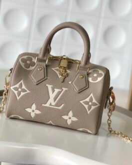 Louis Vuitton Nano Speedy 16 × 10 × 7,5 cm – Taupe Monogram contrasté