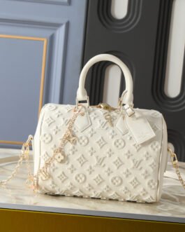 Louis Vuitton Speedy Bandoulière 20 20,5 × 13,5 × 12 cm – Blanc crème Monogram Empreinte