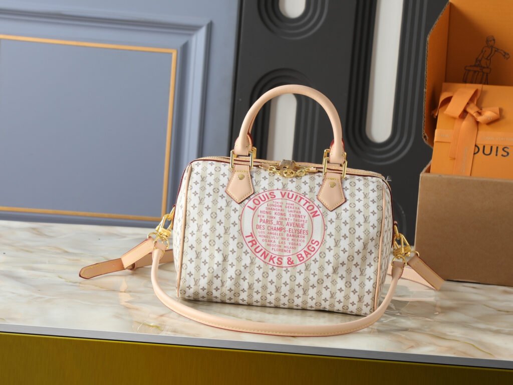 Louis Vuitton Speedy Bandoulière 20 20,5 × 13,5 × 12 cm – Blanc multicolore tissé