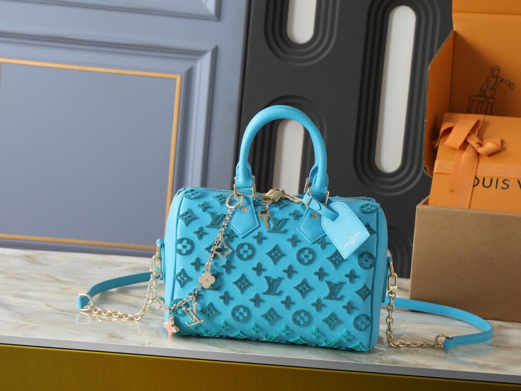 Louis Vuitton Speedy Bandoulière 20 20,5 × 13,5 × 12 cm – Bleu turquoise Monogram Empreinte