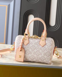 Louis Vuitton Speedy Bandoulière 20 20,5 × 13,5 × 12 cm – Gris perle et rose Monogram