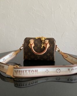 Louis Vuitton Speedy Bandoulière 20 20,5 × 13,5 × 12 cm – Monogram marron – bandoulière beige noir