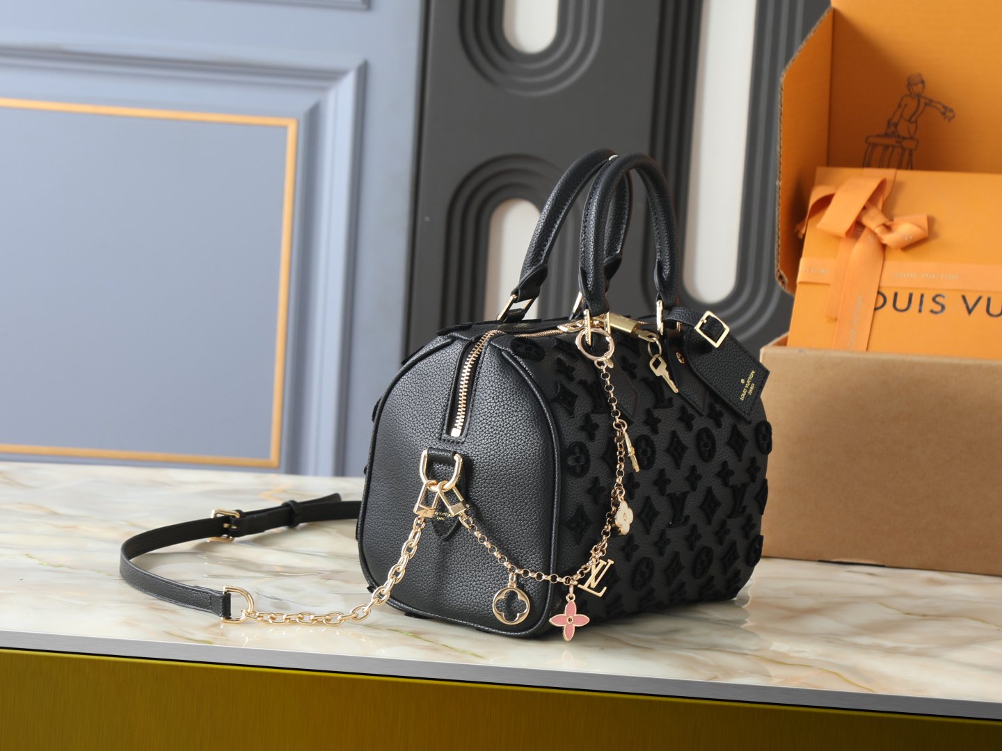 Louis Vuitton Speedy Bandoulière 20 20,5 × 13,5 × 12 cm – Noir Monogram Empreinte