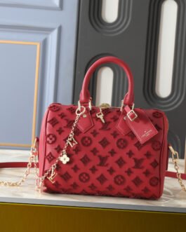 Louis Vuitton Speedy Bandoulière 20 20,5 × 13,5 × 12 cm – Rouge grenat Monogram Empreinte