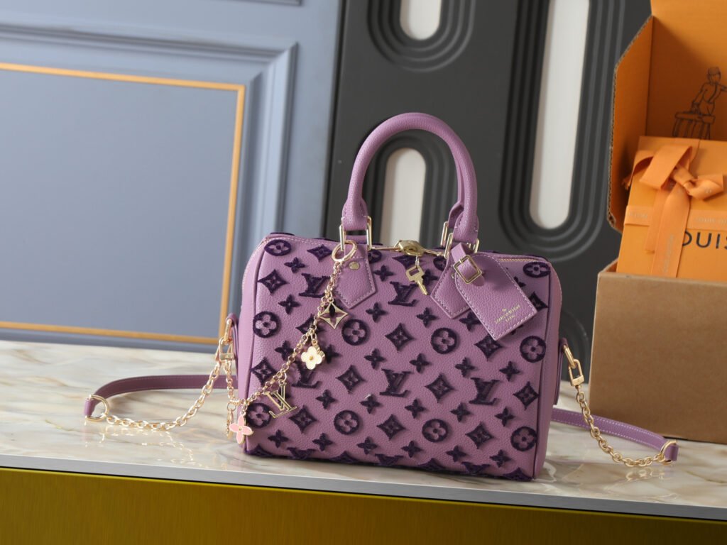 Louis Vuitton Speedy Bandoulière 20 20,5 × 13,5 × 12 cm – Violet mauve Monogram Empreinte