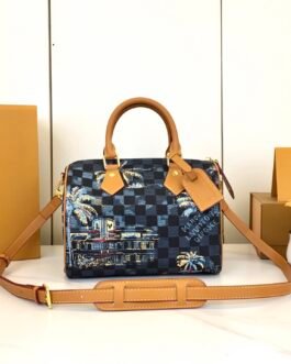 Louis Vuitton Speedy Bandoulière 25 25 × 19 × 15 cm – Bleu Damier graphique