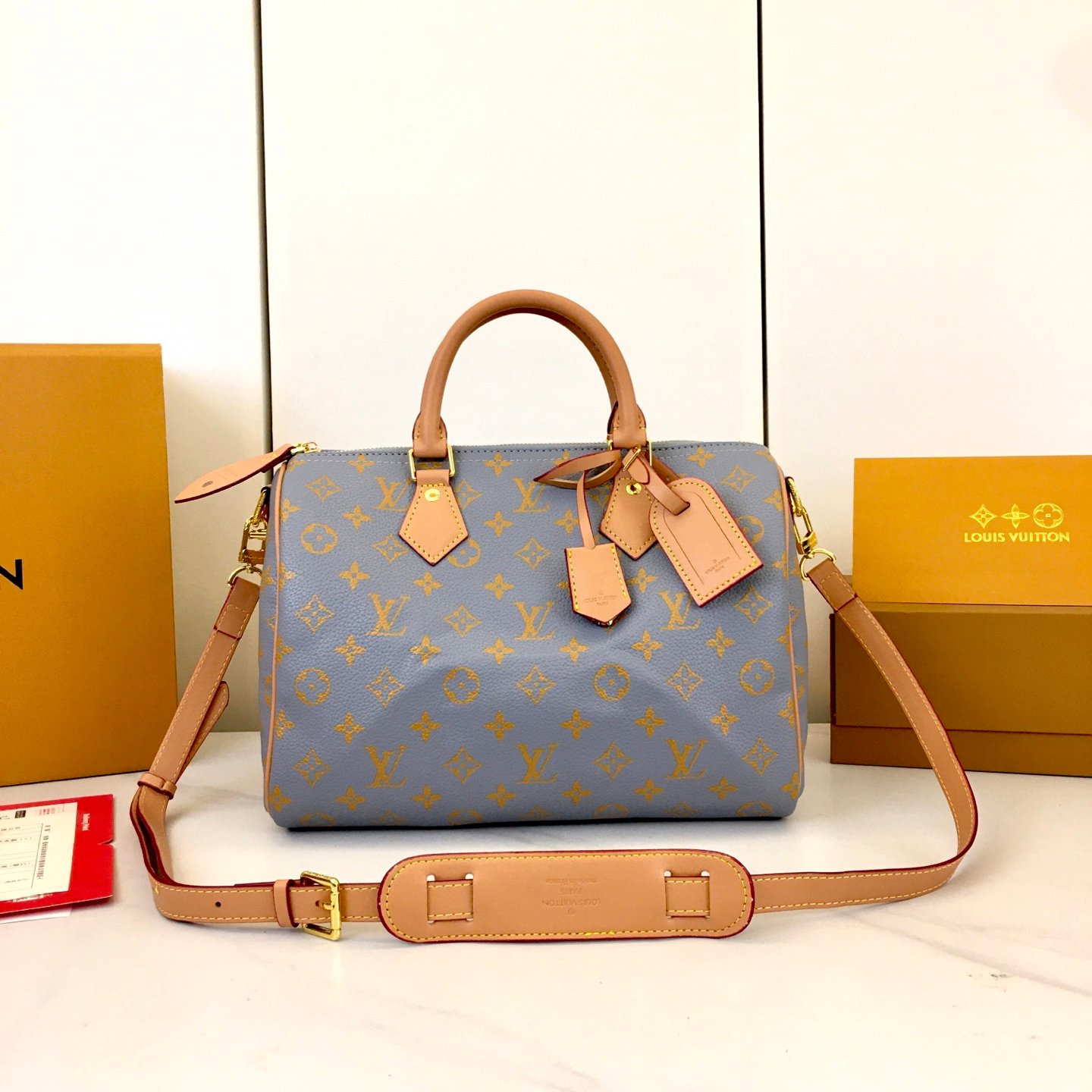 Louis Vuitton Speedy Bandoulière 25 25 × 19 × 15 cm – Bleu gris Monogram