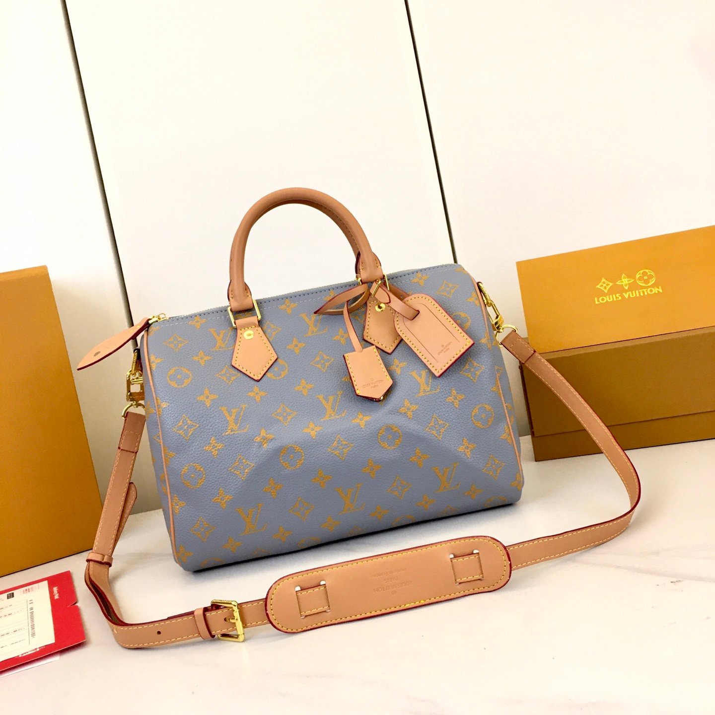 Louis Vuitton Speedy Bandoulière 25 25 × 19 × 15 cm – Bleu gris Monogram – Image 2