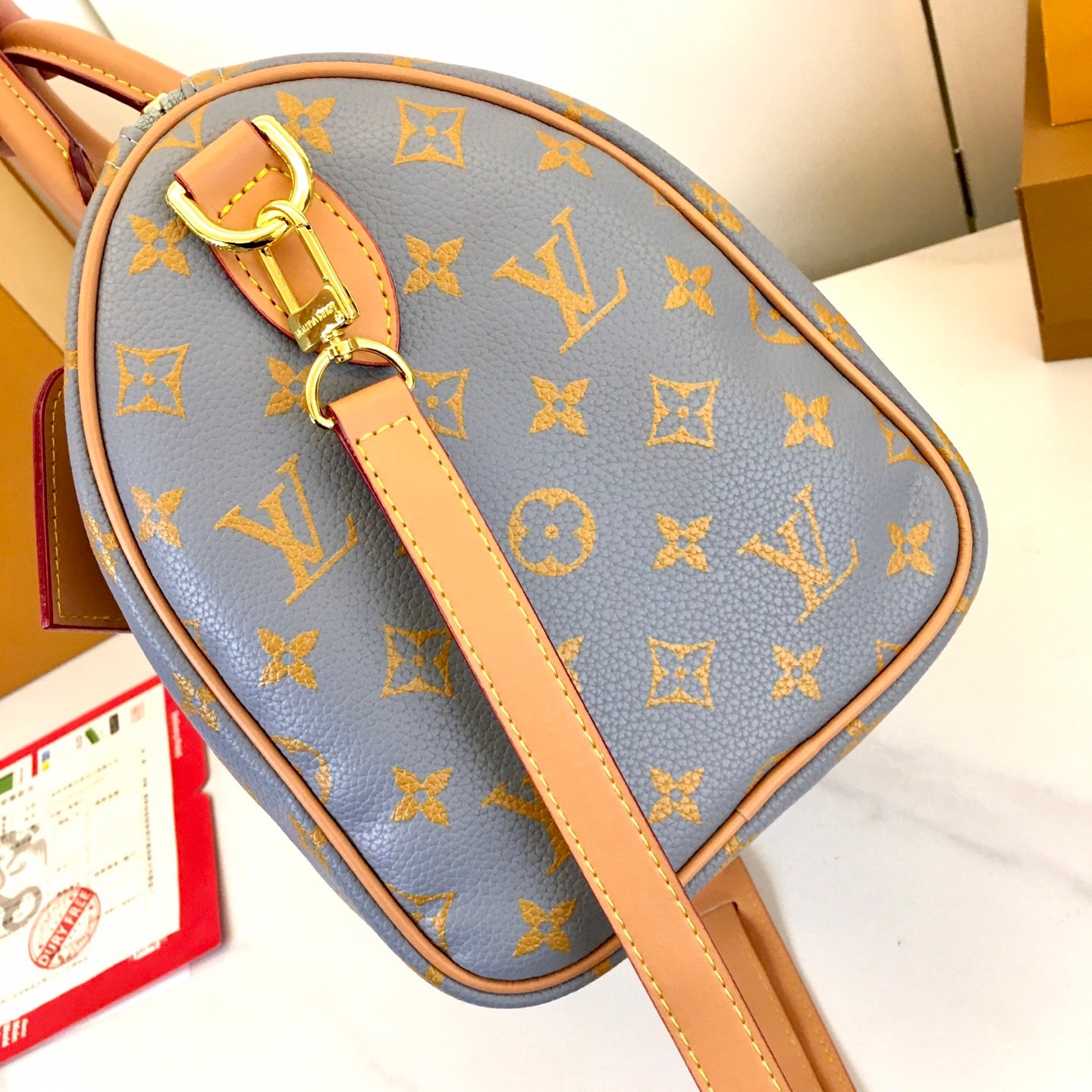 Louis Vuitton Speedy Bandoulière 25 25 × 19 × 15 cm – Bleu gris Monogram – Image 6