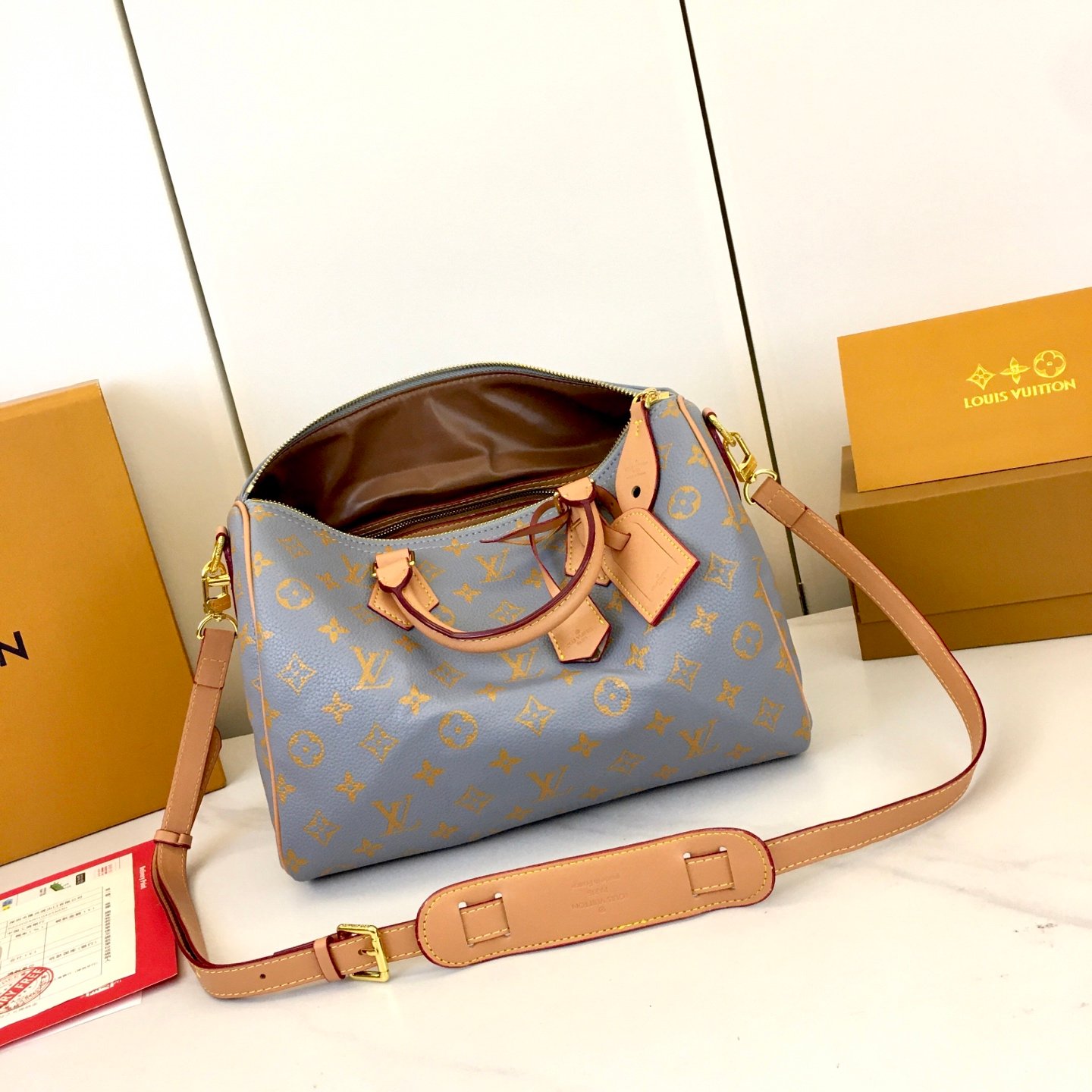 Louis Vuitton Speedy Bandoulière 25 25 × 19 × 15 cm – Bleu gris Monogram – Image 7