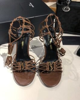 Saint Laurent BABYLONE sandales à talon brun