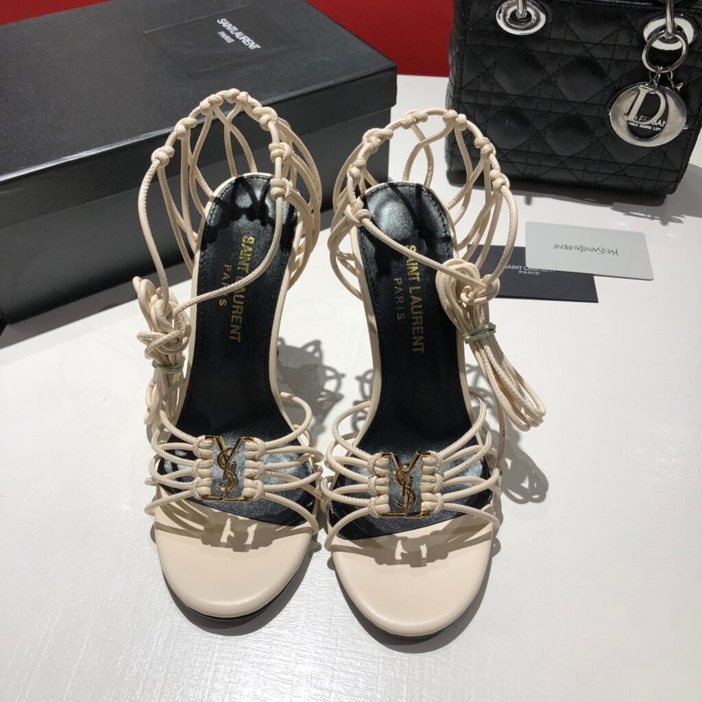Saint Laurent BABYLONE sandales à talon nude