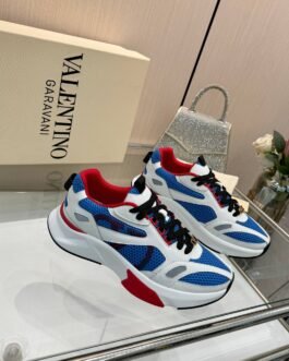 Valentino Garavani sneakers chunky bleu rouge et blanc