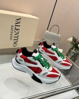 Valentino Garavani sneakers chunky rouge vert et blanc