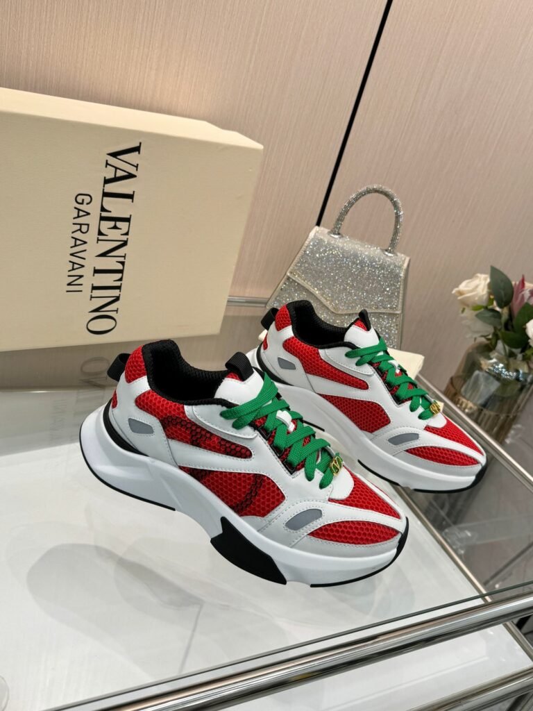 Valentino Garavani sneakers chunky rouge vert et blanc