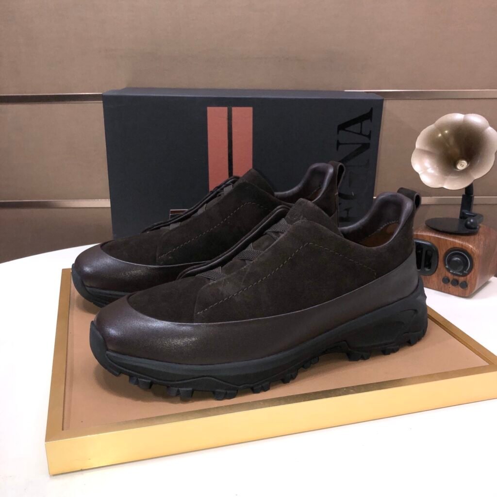 Zegna Triple Stitch Monte marron foncé