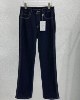 Celine Jean coupe droite Bleu indigo