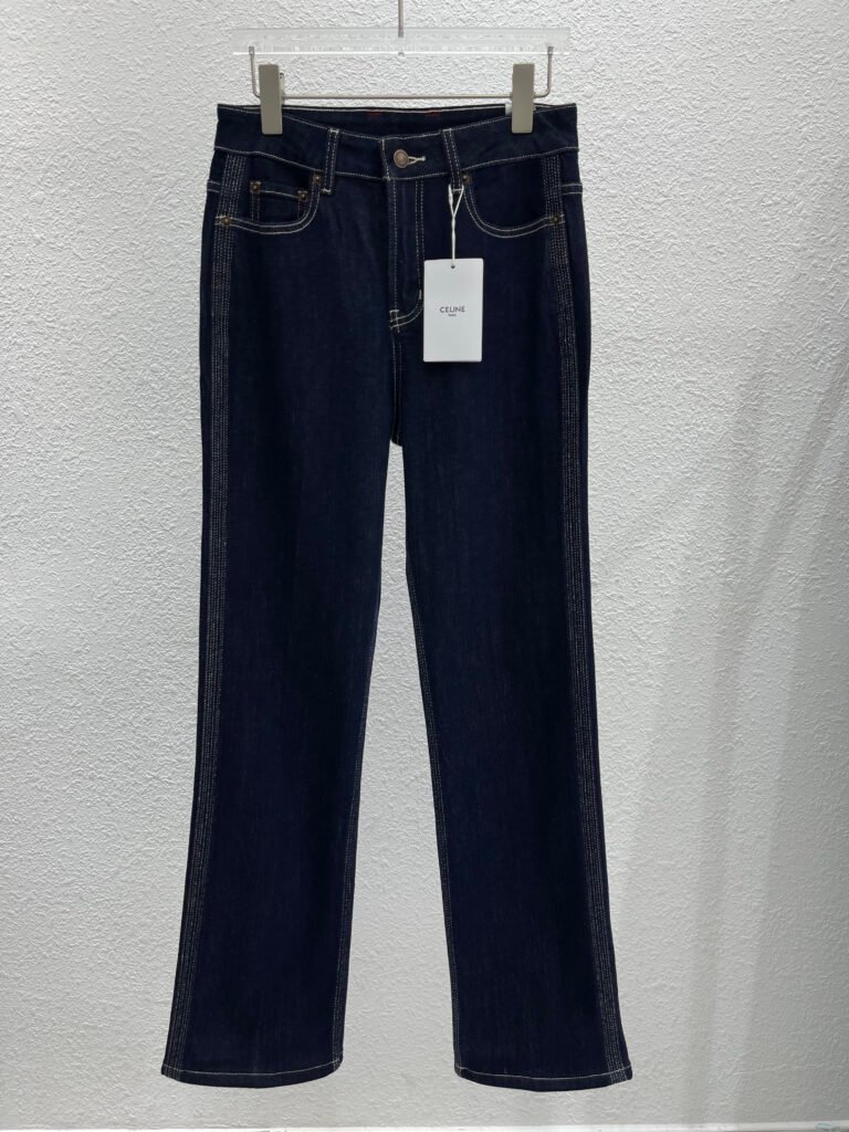 Celine Jean coupe droite Bleu indigo