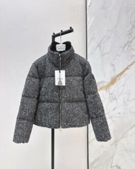 Moncler Doudoune Tweed Gris et Noir