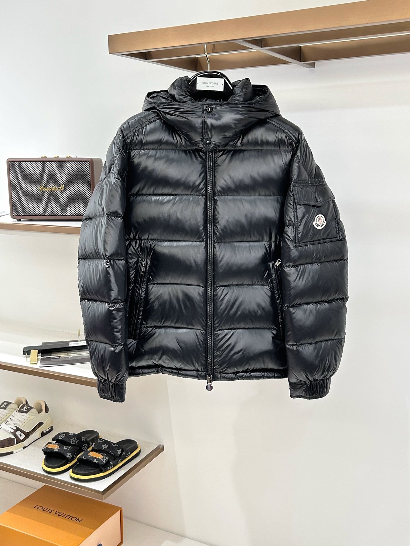 Moncler Doudoune Brillante à Capuche