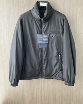 Prada Veste Coupe-Vent Triangle Logo Gris Anthracite