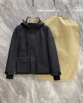 Burberry Veste à Capuche Check Noir