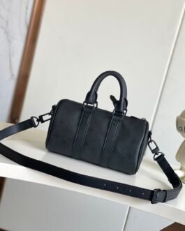 Louis Vuitton Keepall Bandoulière 25 Noir Cuir Grainé