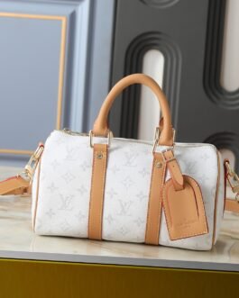 Louis Vuitton Keepall Bandoulière 35 Monogram Blanc Beige