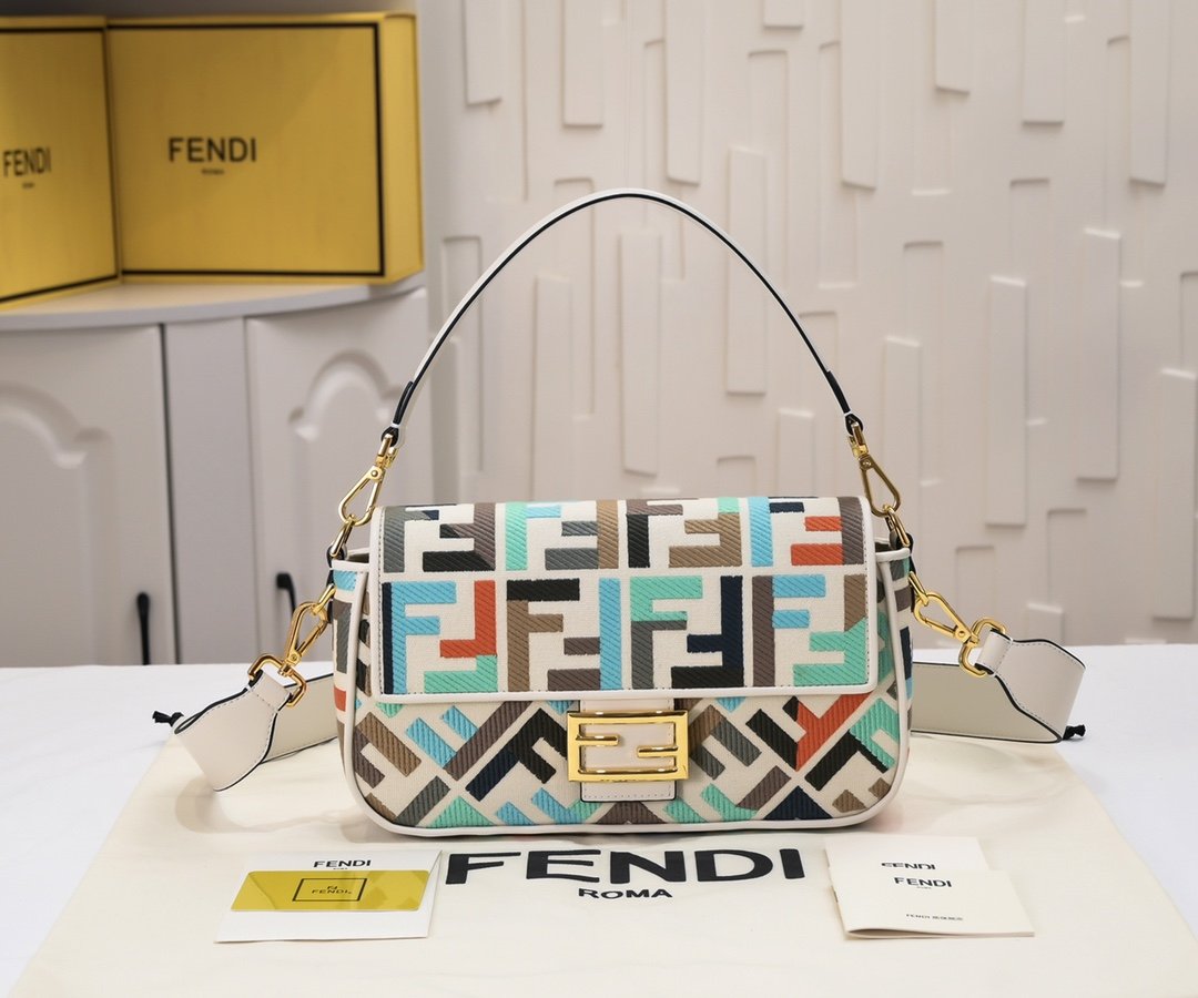 Fendi Baguette FF Multicolore Brodée