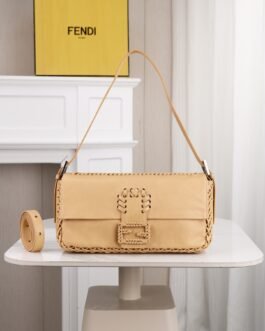 Fendi Baguette Whipstitch Beige