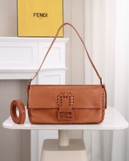 Fendi Baguette Whipstitch Cognac