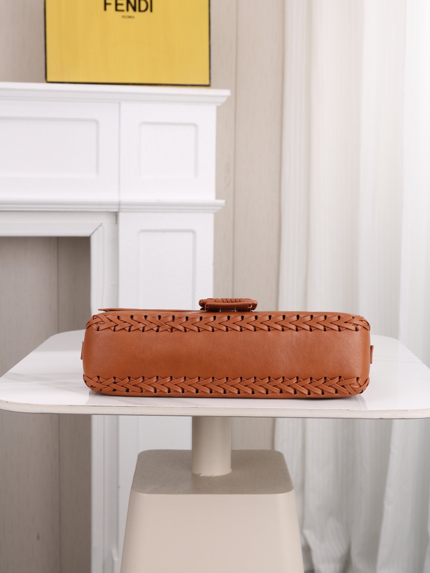 Fendi Baguette Whipstitch Cognac