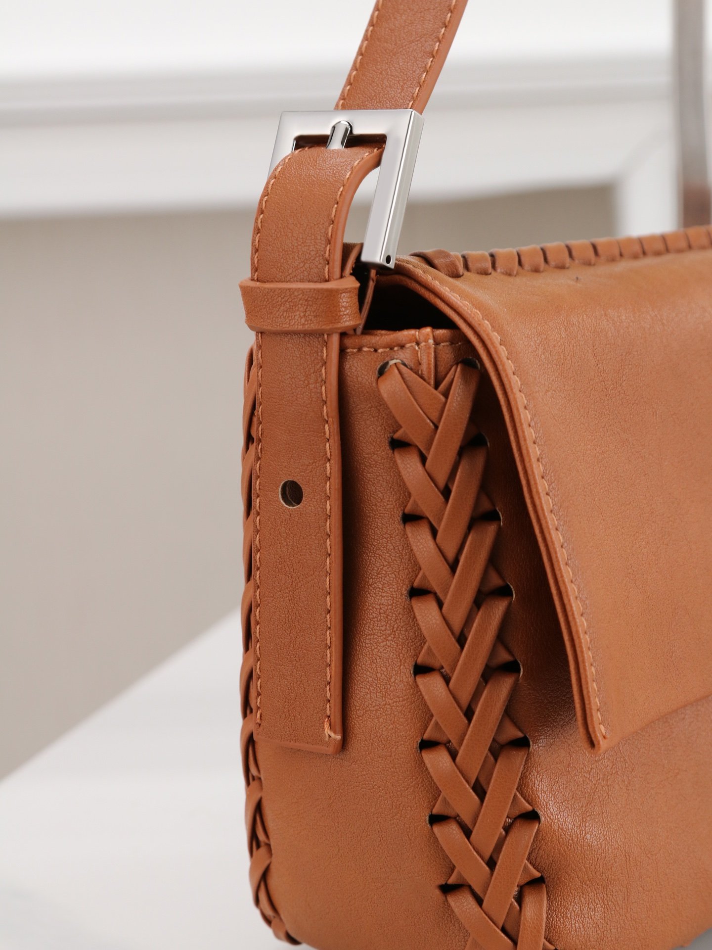 Fendi Baguette Whipstitch Cognac