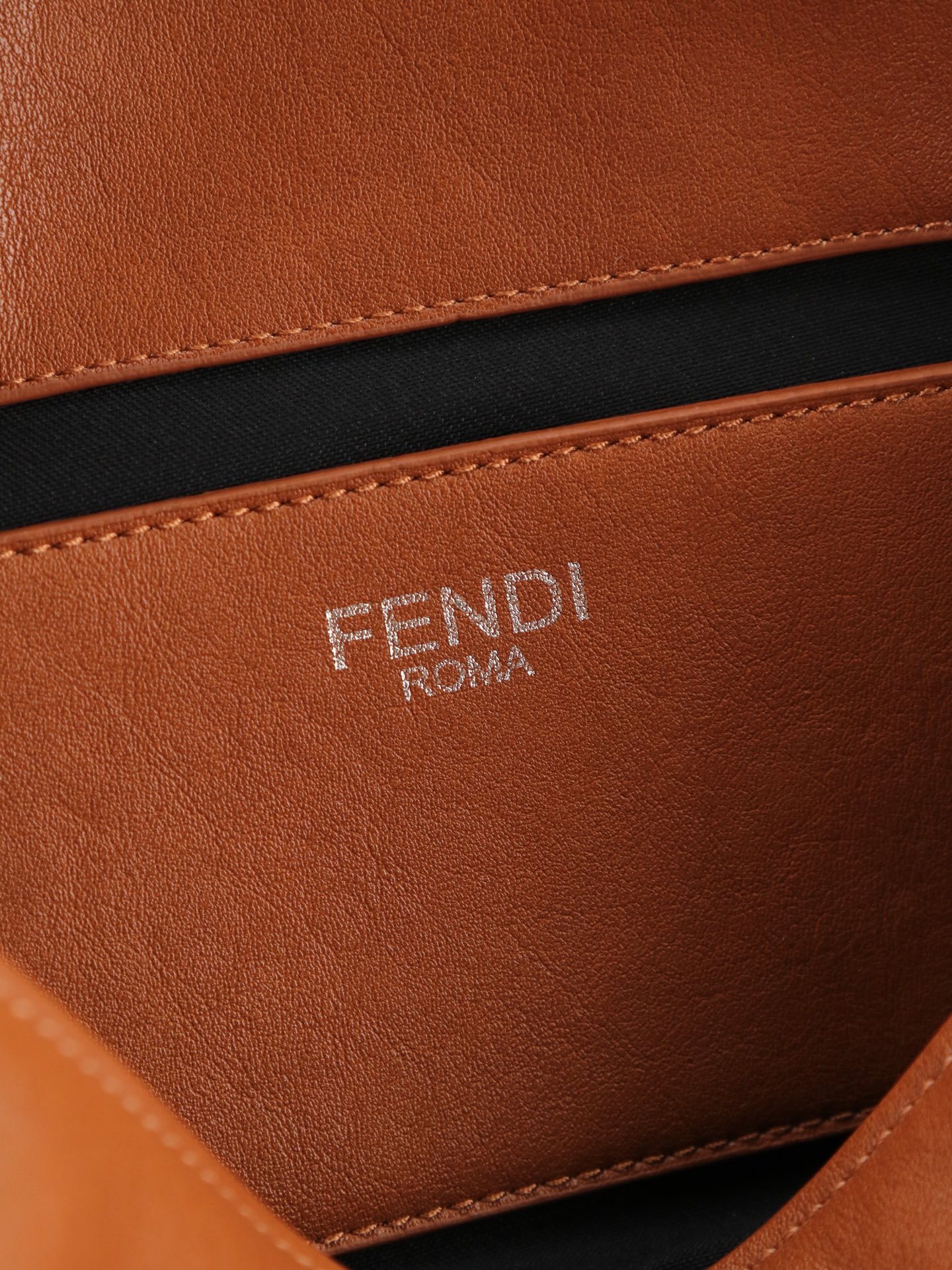 Fendi Baguette Whipstitch Cognac
