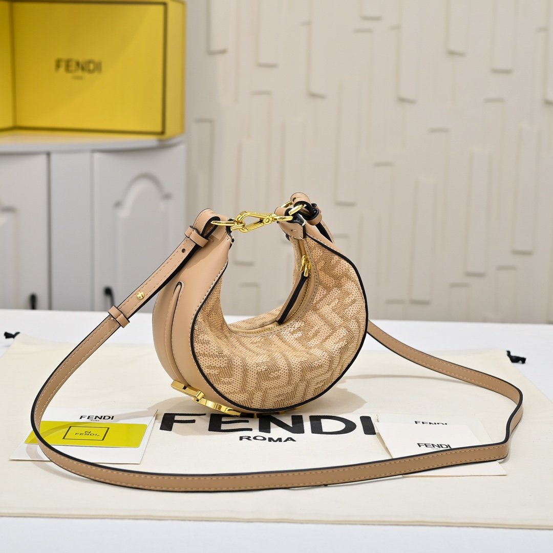 Fendi Fendigraphy Mini FF Franges Beige